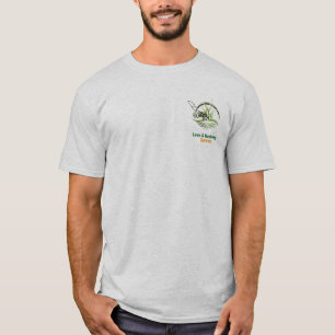 Professionelle weiße und grüne Rasenpflege T-Shirt