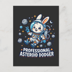 Professioneller Asteroiden-Ausweich-Hase Postkarte
