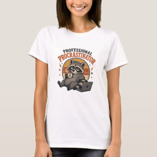 Professioneller Aufschieber Lustiger Waschbär Kaff T-Shirt