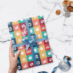 Professioneller Banker ikonisches Piktogramm Geschenkpapier