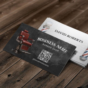 Professioneller Barbier Shop Barbershop QR-Code Visitenkarte