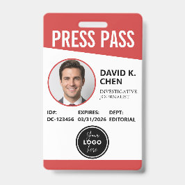 Professioneller benutzerdefinierter Pressepass-ID- Ausweis