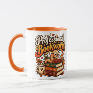 Professioneller Bücherwurm Süße Retro-Lesewurm-Tas Tasse