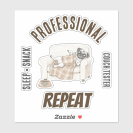 Professioneller Couch-Tester – Cozy Paws Kollektio Aufkleber