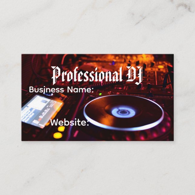 Professioneller Deejay  Visitenkarte (Vorderseite)