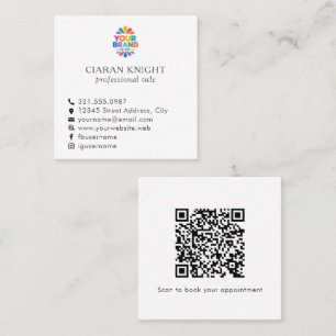 Professioneller einfacher Logo-QR-Code Quadratische Visitenkarte