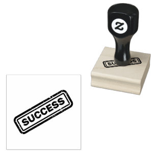 Professioneller Erfolg Text Holzgriff Jet Black Gummistempel