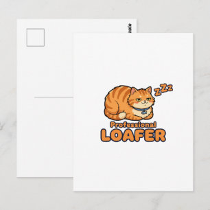 Professioneller Faulenzer Lustige schlafende Katze Postkarte