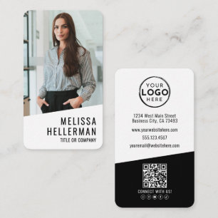 Professioneller Foto-QR-Code-Logo Vertikal Visitenkarte
