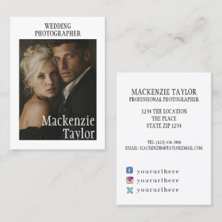 Professioneller Fotograf Personalisiertes Foto  Visitenkarte