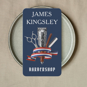 Professioneller Friseur Luxus Navy Blau BarberShop Visitenkarte