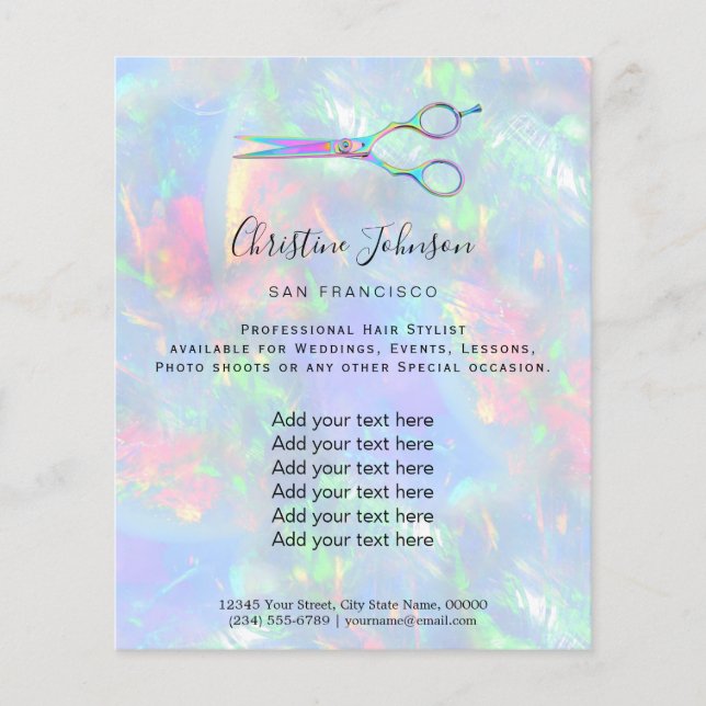 professioneller Friseur Opal Design Flyer (Vorne)