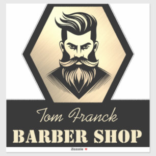 Professioneller Friseursalon schwarz&gold Aufkleber