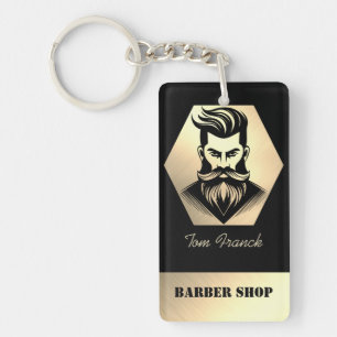 Professioneller Friseursalon Schwarz & Gold Schlüsselanhänger