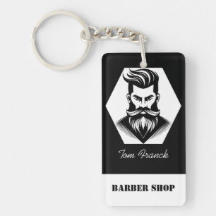 Professioneller Friseursalon schwarz&weiß Schlüsselanhänger