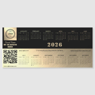 Professioneller generischer Schwarz&Gold-Kalender Magnetkarte