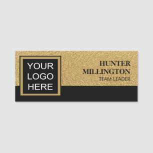 Professioneller Gold-Schwarz Mitarbeiter Name Tite Namensschild