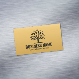 Professioneller Goldbaum-Rasen- und Gartenservice Magnetische Visitenkarte
