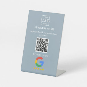 Professioneller Google Bewertungen QR-Code Firmenl Sockelschild