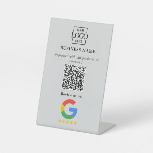 Professioneller Google Bewertungen QR-Code Firmenl Sockelschild