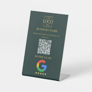 Professioneller Google-Bewertungen-QR-Code Firmenl Sockelschild