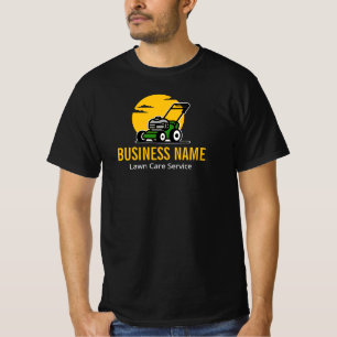 Professioneller Grüner Rasenmähservice Gelbe Sonne T-Shirt