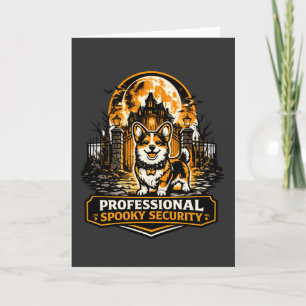 Professioneller Grusel-Sicherheits-Corgi Halloween Karte