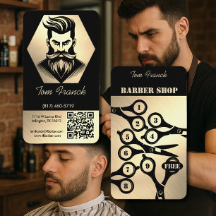 Professioneller Herrenfriseursalon Schwarz&Gold Tr Visitenkarte