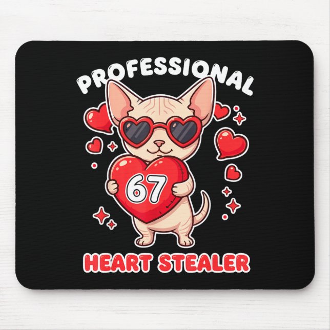 Professioneller Herzensdieb Valentinstag 67 Meme 6 Mousepad (Vorne)