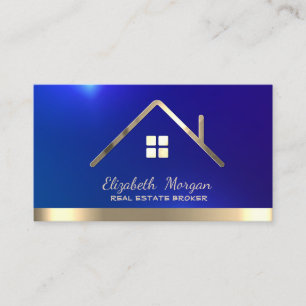 Professioneller Immobilienmakler Haus Gold Dach Visitenkarte
