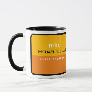 Professioneller Ingenieur für gelben Kaffee Tasse