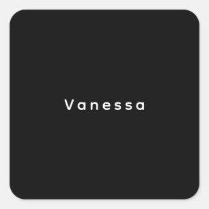 Professioneller klassischer einfacher Name custom Quadratischer Aufkleber