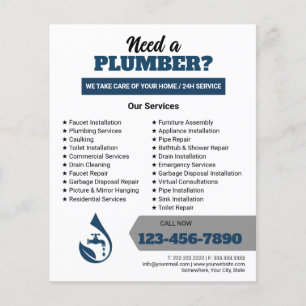 Professioneller Klempner-Service Wasser-Tropfen-Lo Flyer