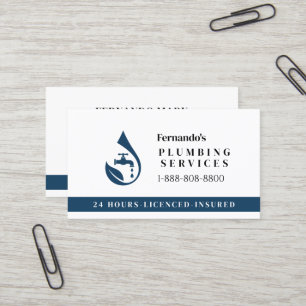 Professioneller Klempner-Service Wasser-Tropfen-Lo Visitenkarte