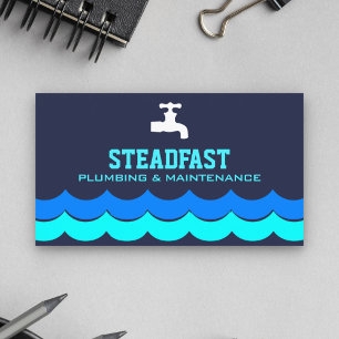 Professioneller Klempnerservice Blue Plumber Visitenkarte