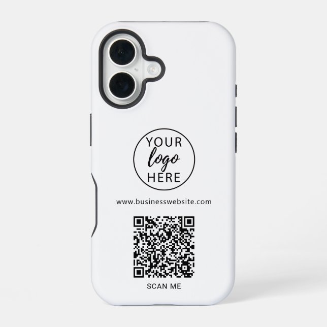 Professioneller Logo-QR-Code iPhone 16 Hülle (Rückseite)