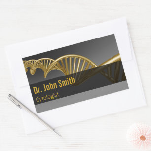 Professioneller Luxus Gold DNA-Strang Medizin Rechteckiger Aufkleber