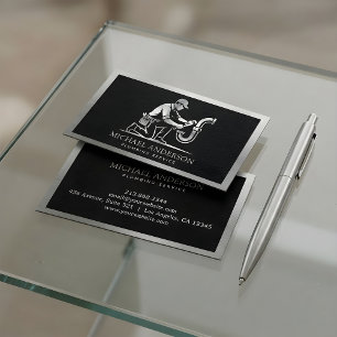 Professioneller Luxus-Schwarz-Silber-Klempner-Serv Visitenkarte