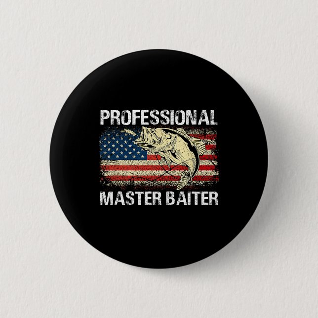 Professioneller Meister-Köder Retro-Amerikanische  Button (Vorderseite)