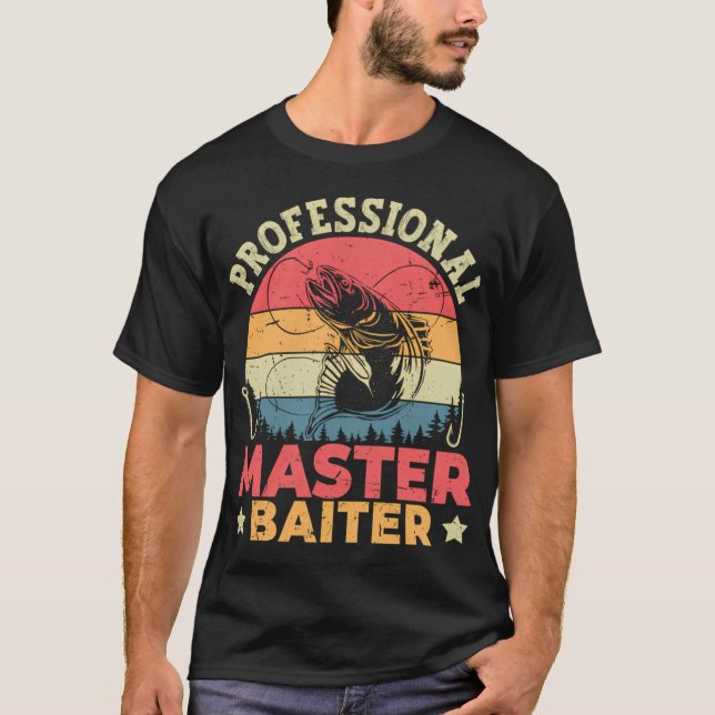Professioneller Meister-Köder Retro-Angeln T-Shirt (Vorderseite)