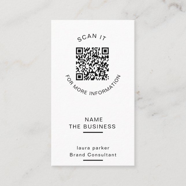 Professioneller minimaler QR-Code, scannbar zur Fö Visitenkarte (Vorderseite)