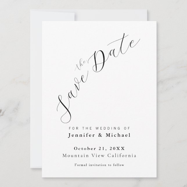 Professioneller Minimalist Schlicht Modern Save The Date (Vorderseite)