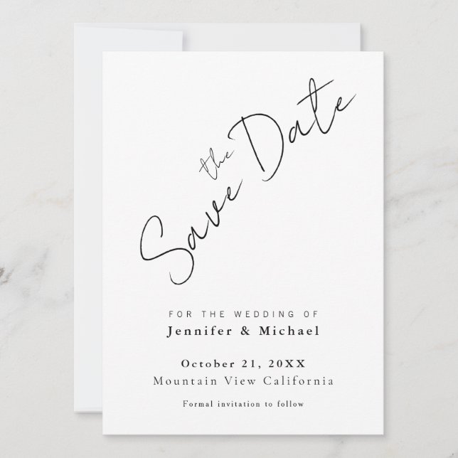 Professioneller minimalist schlichter moderner Sti Save The Date (Vorderseite)