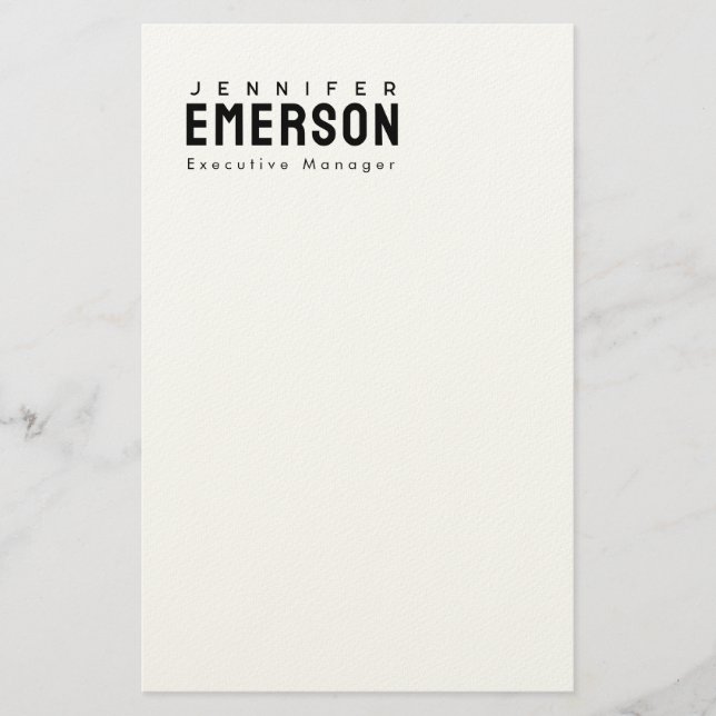 Professioneller minimalistischer moderner Plain  Briefpapier (Vorderseite)