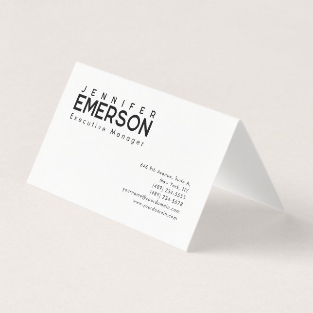 Professioneller minimalistischer moderner Plain  Visitenkarten (Vorderseite)