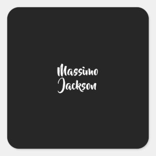 Professioneller minimalistischer Name mit persönli Quadratischer Aufkleber