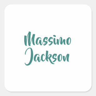 Professioneller minimalistischer Name mit persönli Quadratischer Aufkleber