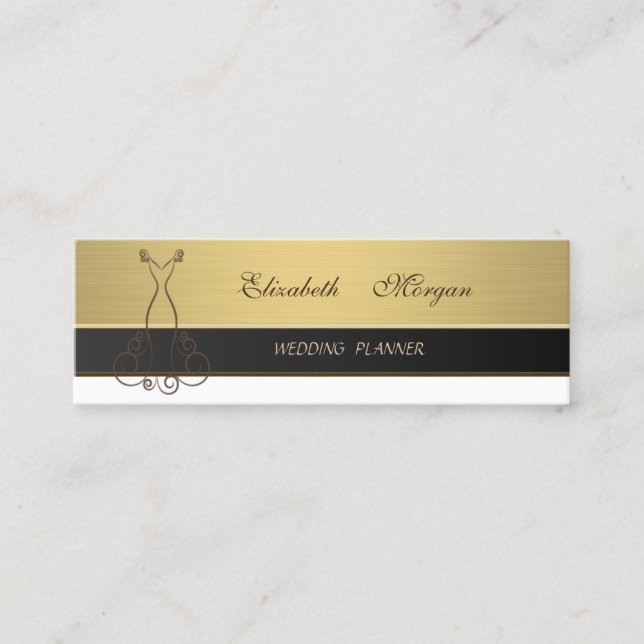 Professioneller moderner Luxus Elegant Golden Dres Mini Visitenkarte (Vorderseite)