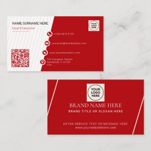 Professioneller moderner roter formaler QR-Code Visitenkarte