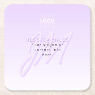 Professioneller Name & Slogan Vorlage Helllila Rechteckiger Pappuntersetzer